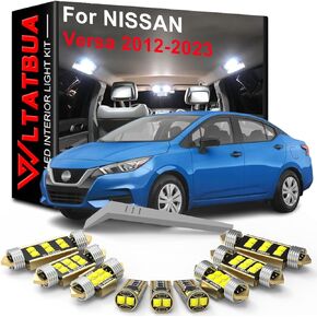 LED Interior Light Kit Package Replacement for NISSAN Versa 2012 2013 2014 2015 2016 2017 2018 2019-2023, Super Bright 6000K White Bulbs + Install Tool