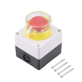 uxcell Push Button Switch Station Latching NC NO Mushroom Emergency Stop Switch with Protective Cover
