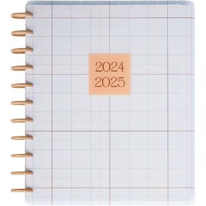 Happy Planner Disc-Bound 12-Month Academic Planner, July 2024–June 2025 Daily and Monthly Planner, Big Size, Teacher Layout, Soft + Modern, 72 Pages, 2 Sticker Sheets, 8 1/2" x 11"