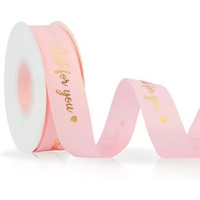 Pink Ribbon Happy Birthday Ribbon for Flower Bouquet Just for You Ribbon 1 Inch 25 Yards Birthday Ribbon for Gift Wrapping Birthday Decoration Ribbon Bow Pink Happy Birthday Bow for Gift Wrapping