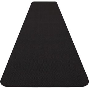 House, Home and More Skid-Resistant Carpet Runner - Black - 8 Feet X 36 Inches