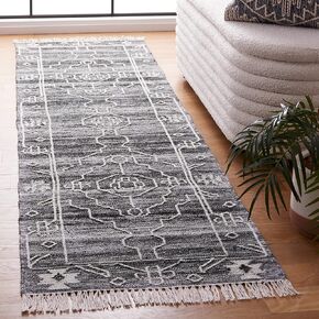 SAFAVIEH Kilim Collection Runner Rug - 2'3" x 9', Blue & Ivory, Flat Weave Rustic Boho Tribal Design, Non-Shedding & Easy Care, Ideal for High Traffic Areas in Living Room, Bedroom (KLM763M)