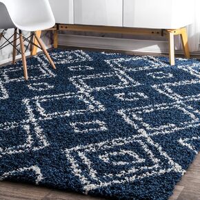 nuLOOM Iola Geometric Shag Accent Rug, 3x5, Blue