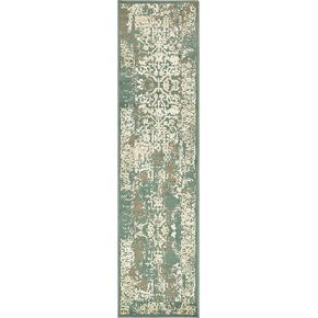 Unique Loom Tuareg Collection Vintage Distressed Traditional Area Rug, 2 ft x 6 ft, Green/Beige