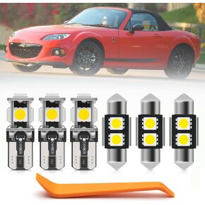 6pcs MX-5 LED Interior Lights Bulb Kit for Mazda Miata MX-5 MX5 2006 2007 2008 2009 2010 2011 2012 2013 2014 2015 2016 2017 2018 2019 2020 2021 2022 Interior LED Bulbs + Install Tool