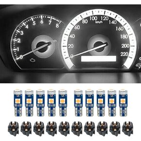 مصابيح LED فائقة السطوع للسيارة، ضوء مؤشر LED عالي السطوع، مصابيح LED T5 للوحة قيادة السيارة، مصابيح LED عالية الإضاءة 3030-3SMD للوحة أجهزة لوحة القيادة (وردي أرجواني-10 قطع)