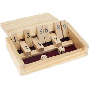 WE Games Mini Shut The Box Game Wooden - 5.5 inches, 9 Number Flip Tiles, Travel Size, Travel Games, Birthday Gifts, Math Games, Home Decor, Living Room Decor, Table Decor