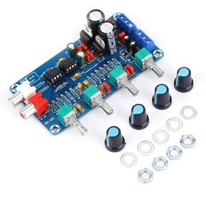 NE5532 Preamplifier Tone Board HiFi Stereo Amplifier Volume Control 4 Channels Amplifier Treble Mediant Bass Volume AC 12V-18V