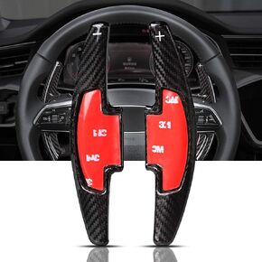 Paddle Shifter Extension, 100% Carbon Fiber for Honda Civic, Accord, CDX (Off-White)