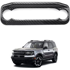Autorder Custom Fit for Accessories 2021 2022 2023 2024 Ford Bronco Sport Carbon Fiber Button Frame Panel Cover Center Console Interior Trim