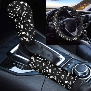 JEOCODY Car Steering Wheel Cover with Soft Handbrake Cover Gear Shift Protector Non Slip Car Decoration-Bohemian Style Flower