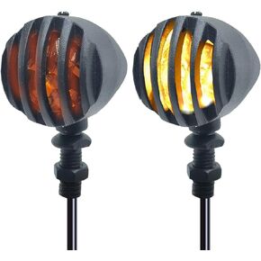 Universal 12V LED Motorcycle Bullet Turn Signals Motorcycle Amber Blinker Waterproof Indicator Light Compatible with Harley Kawasaki Yahama Honda Bobber Suzuki(White and 3 Wire)