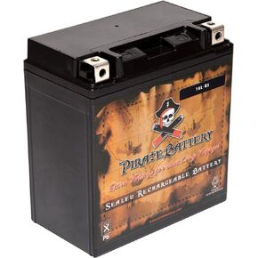 Pirate Battery YTX16L-BS High Performance AGM Replacement Battery compatible with Jet Ski and Snowmobile: 12 Volts, 14Ah, Nut and Bolt (T3) Terminal