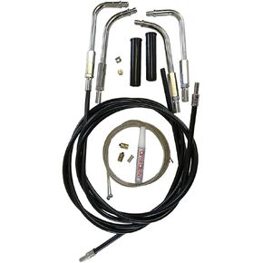 U01-4-402-BK H-D Twin Cam V-Twin طقم كابل خانق وكابل خامل للدراجة النارية (كابلان، دفع في الانحناءات)