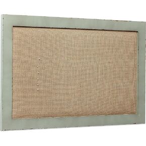 SOFE Linen Bulletin Board 18 X 29 Inches Wood Frame, Fabric Pin Board Corkboards for Wall Decorative, Rustic Memo Board Photos Wall Organizer Display Board, Vision Board for Home Room Office Message