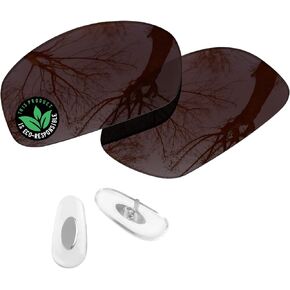 Raydi Polycarbonate Replacement Lenses & Nosepads for RayBan RB3445 61mm Rectangular Sunglasses