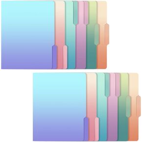 Ddaowanx Decorative File Folders Cute Colored File Folder,Letter Size File Folders for Documents,1/3-Cut Tabs,9 x 11.5 Inches,for Office,School,Home (12, Gradient)