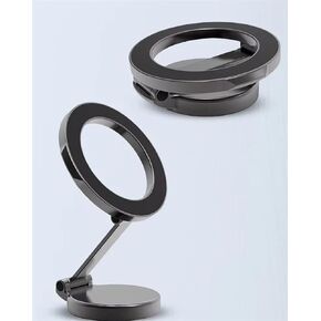 Zinc Alloy Folding Magnetic Car Mount Cell Phone Holder for MagSafe 360° Adjustable Aesthetic Design (Gunmetal), 969804589