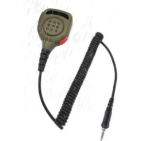 Ham Radio Speaker Microphone 3.5mm Threaded Ptt Shoulder Mic for Yaesu Ht Vertex Dmr Standard Horizon 380 ft-270 vx-6r hx210 vx-120 vx-170 vx-6 vx-7r vx6r ft-3dr ft-70dr Walkie Talkies (Black)