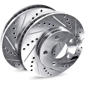 R1 Concepts Rear Brake Rotors Drill Slot For 2002-2020 Nissan Altima, Juke, Maxima, Sentra