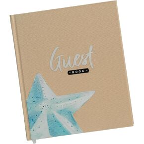 Visitor Guest Book, Welcome Hardcover Beach House Linen Beige Guestbook, Vacation Rental Essentials, Visitor Sign In Book, Summer Rental Guest Book, Welcome Book for Short Term Rentals, Host Gift