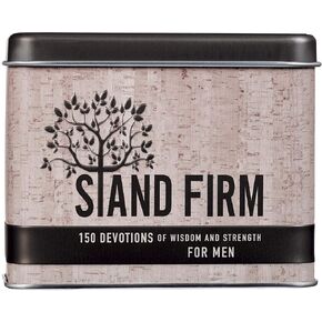 Christian Art Gifts Scripture Verse Prayer Devotional Cards for Men, Dad, and Teens: Stand Firm Set of 150 Inspirational Bible Verse Classic Devotions, 75 Double-Sided Cards in Sturdy Storage Tin Box