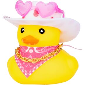 Car Rubber Duck, Yellow Duck Car Dashboard Decorations Accessories with Mini Hat Necklace Scarf and Sunglasses(C13)