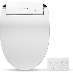 SmartBidet SB-1000 Electric Bidet Seat for Round Toilets with Remote Control- Electronic Heated Toilet Seat with Warm Air Dryer and Temperature Controlled Wash Functions
