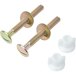 2 Pieces Toilet Seat Bolts, Universal Toilet Seat Screws Replacement, Heavy Duty Toilet Seat Hardware with Nuts and Washers, Steel Toilet Lid Screws for Top Mount Toilet Seat Hinges