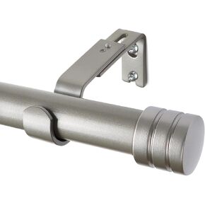 قضيب ستارة كامانينا 1 بوصة من 30 إلى 88 بوصة (2.5-7.3 قدم) قضبان ستارة مفردة فضية عتيقة للنوافذ، قضيب ستائر قابل للتعديل مع نهاية الغطاء in Kuwait