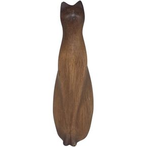 Comfy Hour Farmhouse Collection 8" Decorative Kitty Statue Sitting Cat Figurine, Wood Grain Smooth Finish, Polyresin