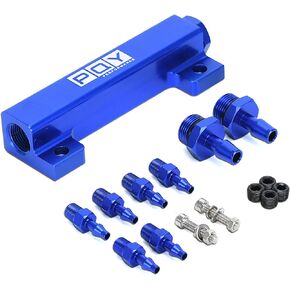 6 Port Vacuum Block Intake Manifold Kit Intake Fuel Wastegate Turbo Boost 1/8NPT for Racing Vacuum Manifold Black
