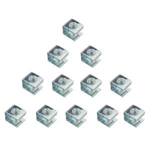 12Pcs M6 Cage Nuts Carbon Steel 10-32 U-Shaped Slide-on Cage Nut,Clip-On Nuts
