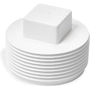 1-1/2 PVC Male Threaded Pipe End Cap- PVC Cleanout End Cap Plug- 1-1/2" PVC NPT Male End Cap Adaptor- Male Plug Pipe Fitting for Plumbing Water Line - 1pcs (White)
