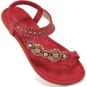 Alicegana Sandals Women Dressy Flat: Bohemian Summer Shoes Comfortable Gladiator Casual Walking Beach Sandal