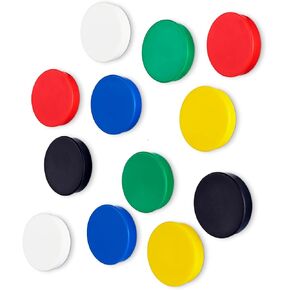 24 Round Fridge Magnets, 1.2 Inch Diameter, Large Colorful Magnetic Discs for Kitchen, Cabinet or Classroom, Perfect Whiteboard Supplies for Teachers (Green)