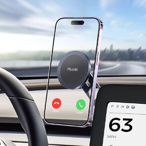 Phone Mount for Tesla MagSafe-Compatible Car Strong Magnetic Foldable Holder for iPhone 12-15, Designed for Model 3/Y - Premium Dashboard Stand