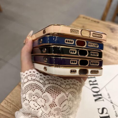 حافظة OOK Magnatic لهاتف iPhone 15 Pro Max [متوافقة مع MagSafe] حافظة كاملة لعدسة الكاميرا بحافة مطلية بالكهرباء الذهبية حافظة هاتف واقية مقاومة للصدمات من مادة TPU للنساء والرجال 6.7 بوصة - أسود in Kuwait