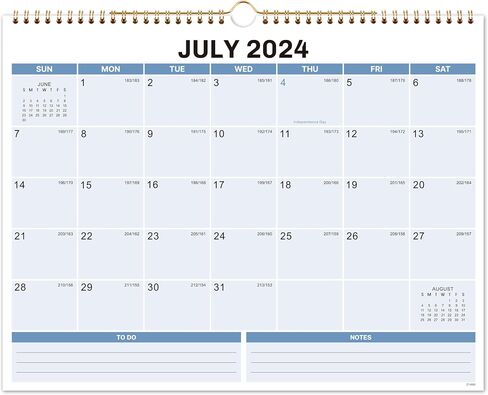 تقويم حائط 2024-2025 - تقويم 2024-2025، 14.6 بوصة × 11.5 بوصة، تقويم حائط 18 شهرًا 2024-2025 من يوليو 2024 إلى ديسمبر 2025، تقويم معلق 2024-2025، ربط بسلك مزدوج، تواريخ جوليان، حلقة تعليق in Saudi Arabia