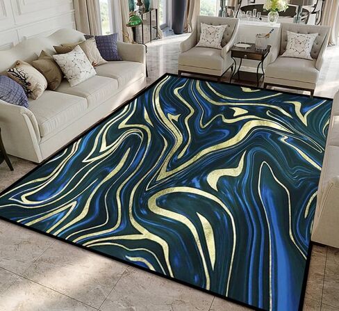 Marble Blue Ultra Violet Black Abstract Neon Purple Wave Gradient Art Rugs Soft Non-Slip Indoor Outdoor Living Room Bedroom Kids Modern Home Decor Carpet Mat, Multicolor, 31x47in(80X120cm) in Saudi Arabia