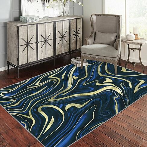 Marble Blue Ultra Violet Black Abstract Neon Purple Wave Gradient Art Rugs Soft Non-Slip Indoor Outdoor Living Room Bedroom Kids Modern Home Decor Carpet Mat, Multicolor, 31x47in(80X120cm) in Saudi Arabia