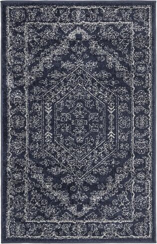SAFAVIEH Adirondack Collection Accent Rug - 2'6" x 4', Navy & Ivory, Oriental Medallion Design, Non-Shedding & Easy Care, Ideal for High Traffic Areas in Entryway, Living Room, Bedroom (ADR108N) in Saudi Arabia