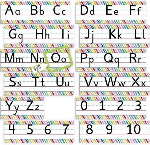 Colorful Scribble Alphabet and Numbers Line Bulletin Board Set Alphabet Wall Classroom Decorations in Saudi Arabia