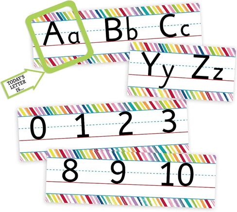 Colorful Scribble Alphabet and Numbers Line Bulletin Board Set Alphabet Wall Classroom Decorations in Saudi Arabia