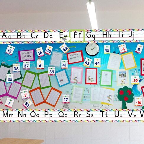 Colorful Scribble Alphabet and Numbers Line Bulletin Board Set Alphabet Wall Classroom Decorations in Saudi Arabia