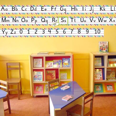Colorful Scribble Alphabet and Numbers Line Bulletin Board Set Alphabet Wall Classroom Decorations in Saudi Arabia