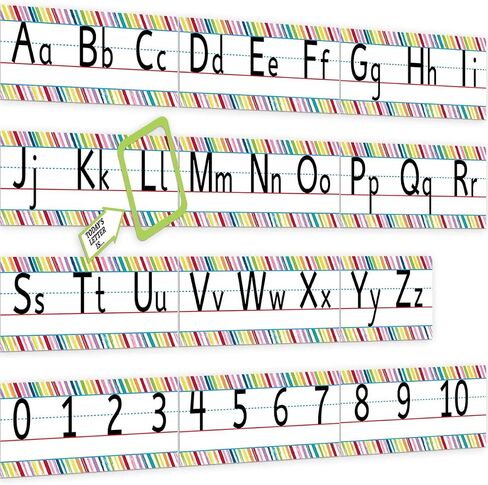 Colorful Scribble Alphabet and Numbers Line Bulletin Board Set Alphabet Wall Classroom Decorations in Saudi Arabia
