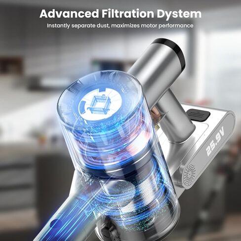 الجسم الرئيسي من Belife مع كوب غبار سعة 0.8 لتر، محرك إعصار بدون فرشاة، مدخل/مخرج HEPA، بديل مناسب فقط للمكنسة الكهربائية اللاسلكية S10 باللون الفضي in Kuwait