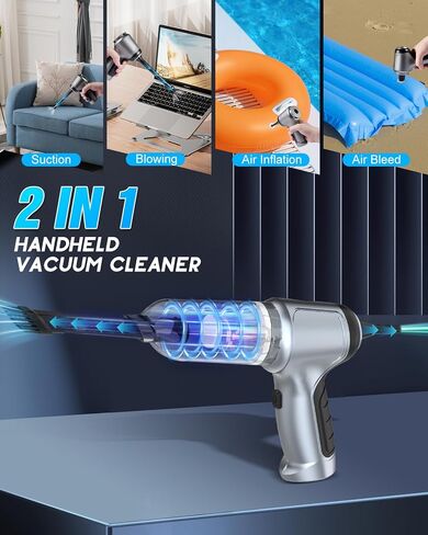 Handheld Vacuum Cleaner, 15000Pa Car Vacuum Cleaner Lightweight Cordless Mini Vacuum 4 in 1 Versatile Rechargeable Portable Vacuum, Wireless Vacuum Cleaner for Car, Home and Pet Hair Cleaning in Saudi Arabia