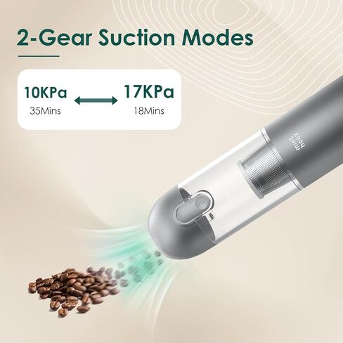 مكنسة كهربائية للسيارة من مينثوز 17000 باسكال - 120 وات مكنسة كهربائية محمولة لاسلكية مع ضوء LED/SOS، مكنسة كهربائية محمولة للسيارة/المنزل/المكتب/شعر الحيوانات الأليفة in Kuwait